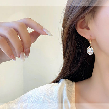 💐 Mother'Day Pre-Sale 💝- Simple Crystal & Diamond Earrings