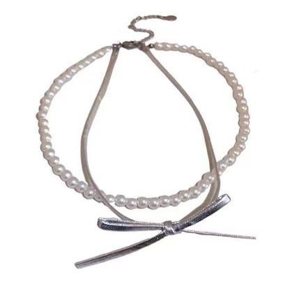 For Love Ones - Pearl Choker Adjustable Necklace