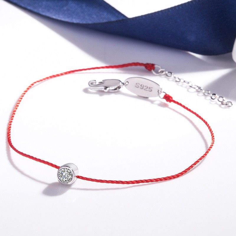 Kabbalah Red String Zirconia Bracelet - for Good Luck and Protection
