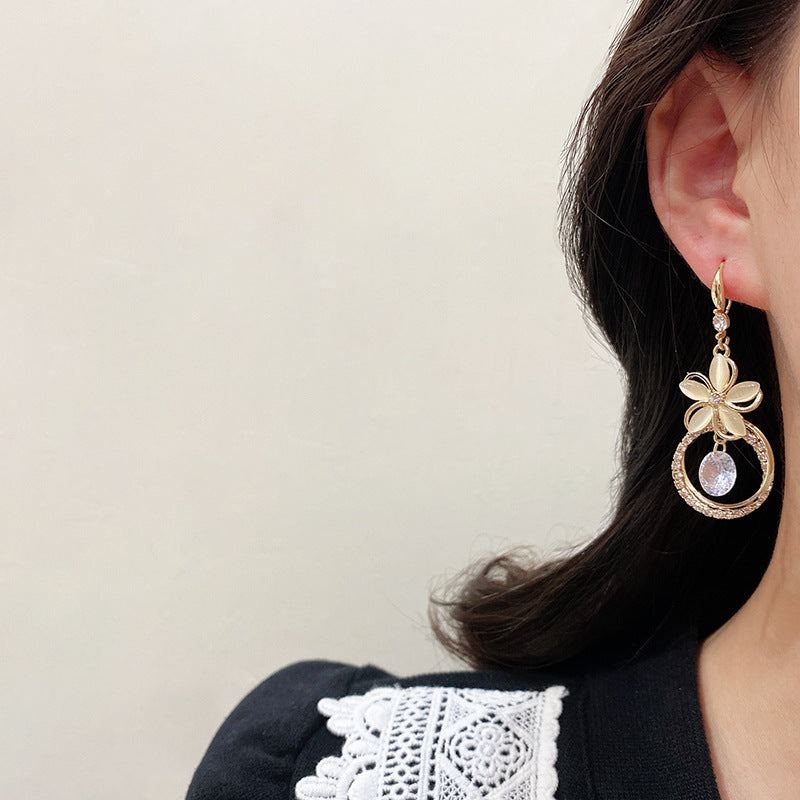 -Floral Opal Earrings