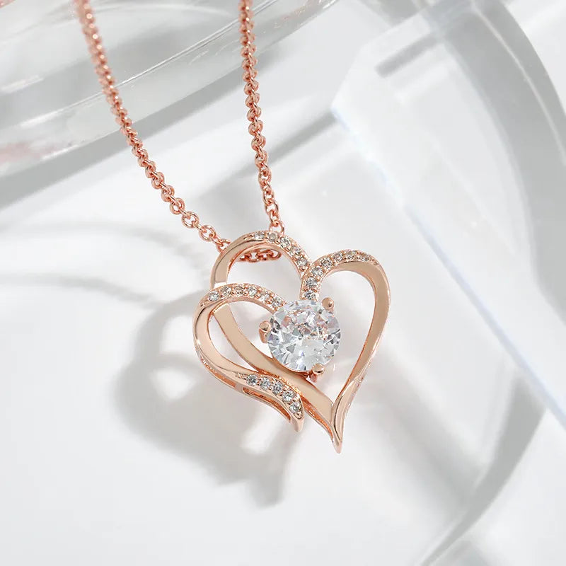For Daughter -I Love You Forever Heart Diamond Necklace