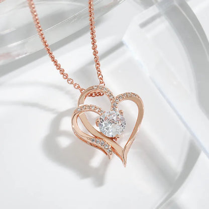 For Daughter -I Love You Forever Heart Diamond Necklace