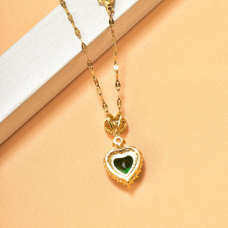 Heart Shaped Necklace Earrings Set