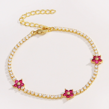 “Bloom for You” – Petite Floral CZ Bracelet