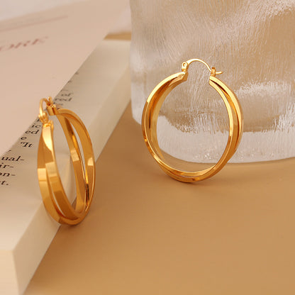 - Cross Hoop Earrings