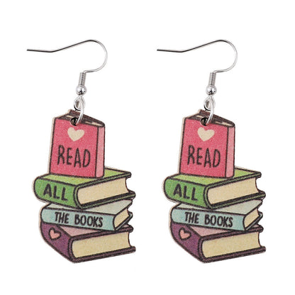 📚Heart Book Wooden Earrings
