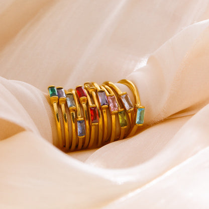 Baguette Birthstone Ring