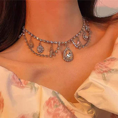 French Water Drop Petal Necklace