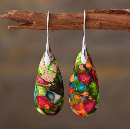 Galaxy Sea Sediment Jasper Stone Healing Earrings