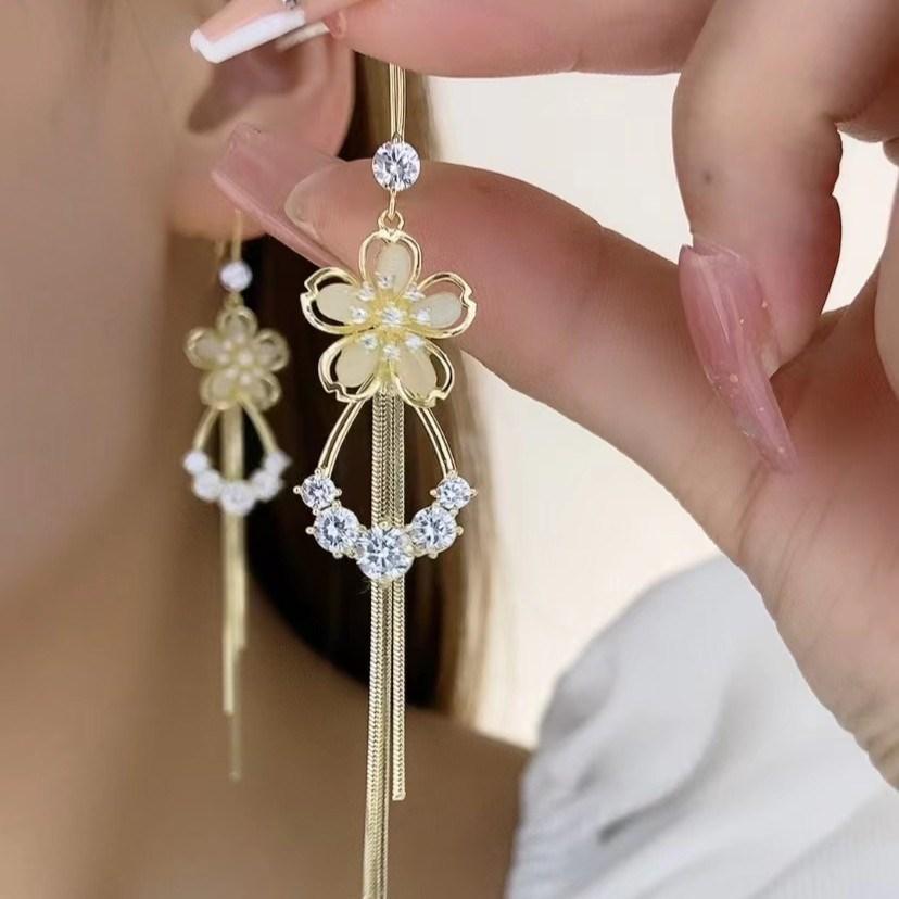 💐 Mother'Day Pre-Sale 💝- Opal Flower Long Earrings