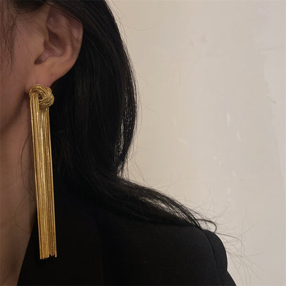 Long Chain Tassel Earrings