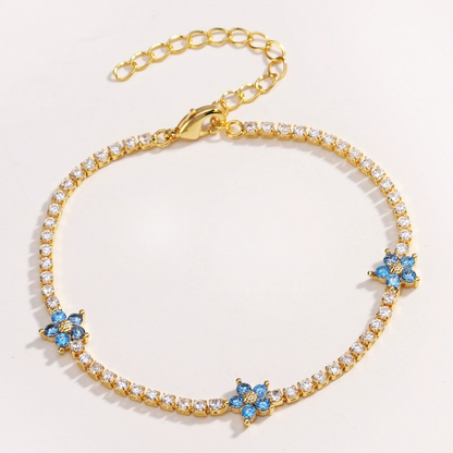 “Bloom for You” – Petite Floral CZ Bracelet