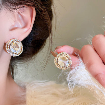 Fashion Diamond Hoop Earrings