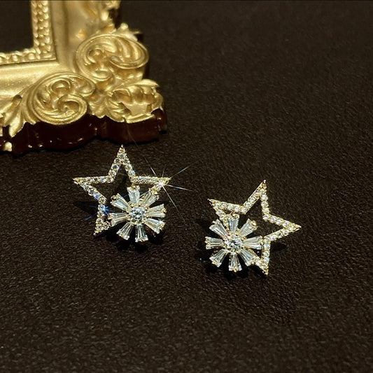 🌸Rotating Star Flower Zircon Earrings