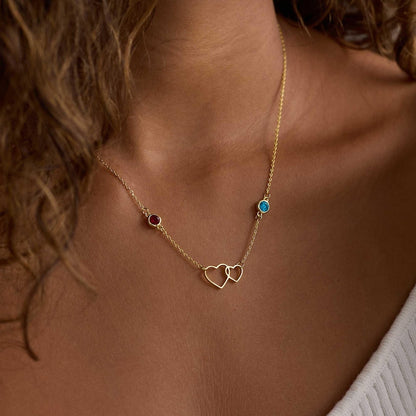 For My Daughter- Always With You Custom Double Birthstones Necklace