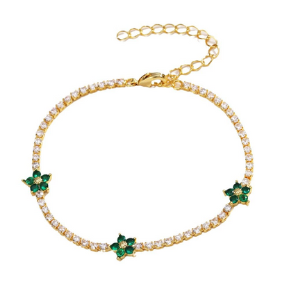 “Bloom for You” – Petite Floral CZ Bracelet