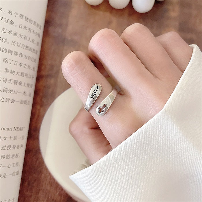 Cross Hollow Faith Ring✝