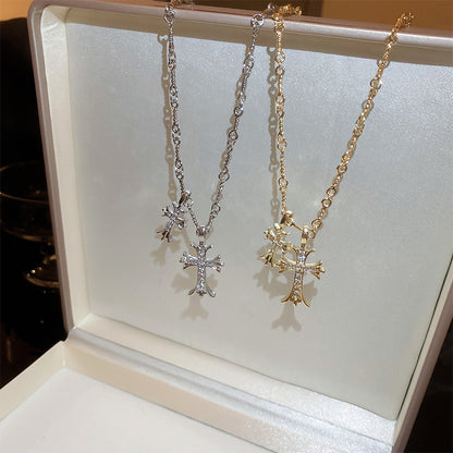 Double Cross Necklace