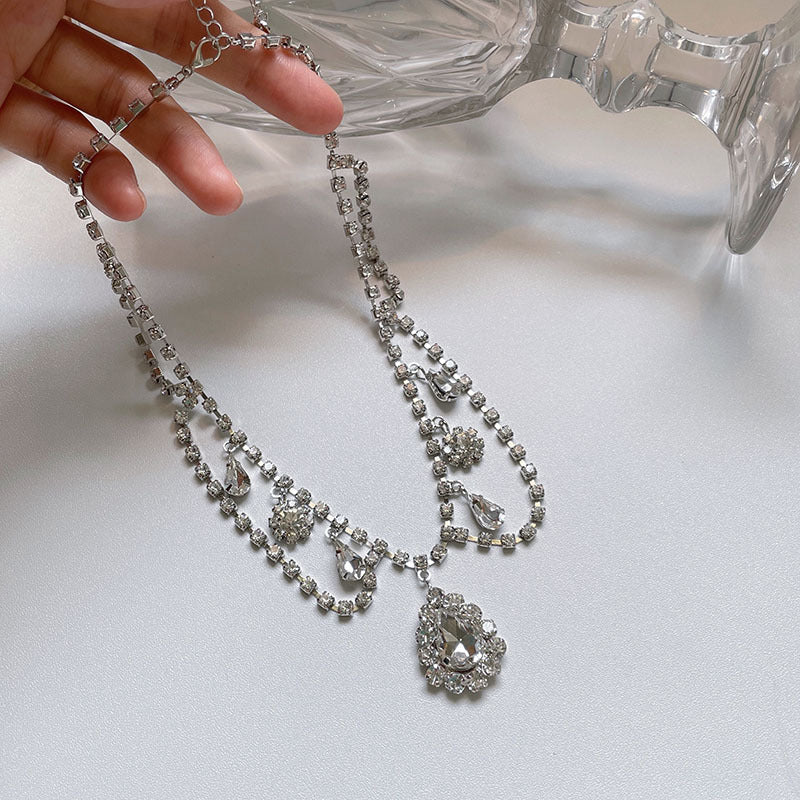 French Water Drop Petal Necklace