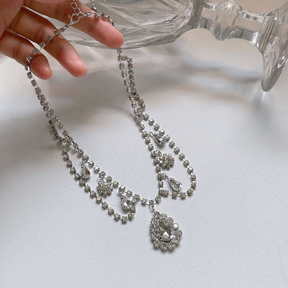 French Water Drop Petal Necklace