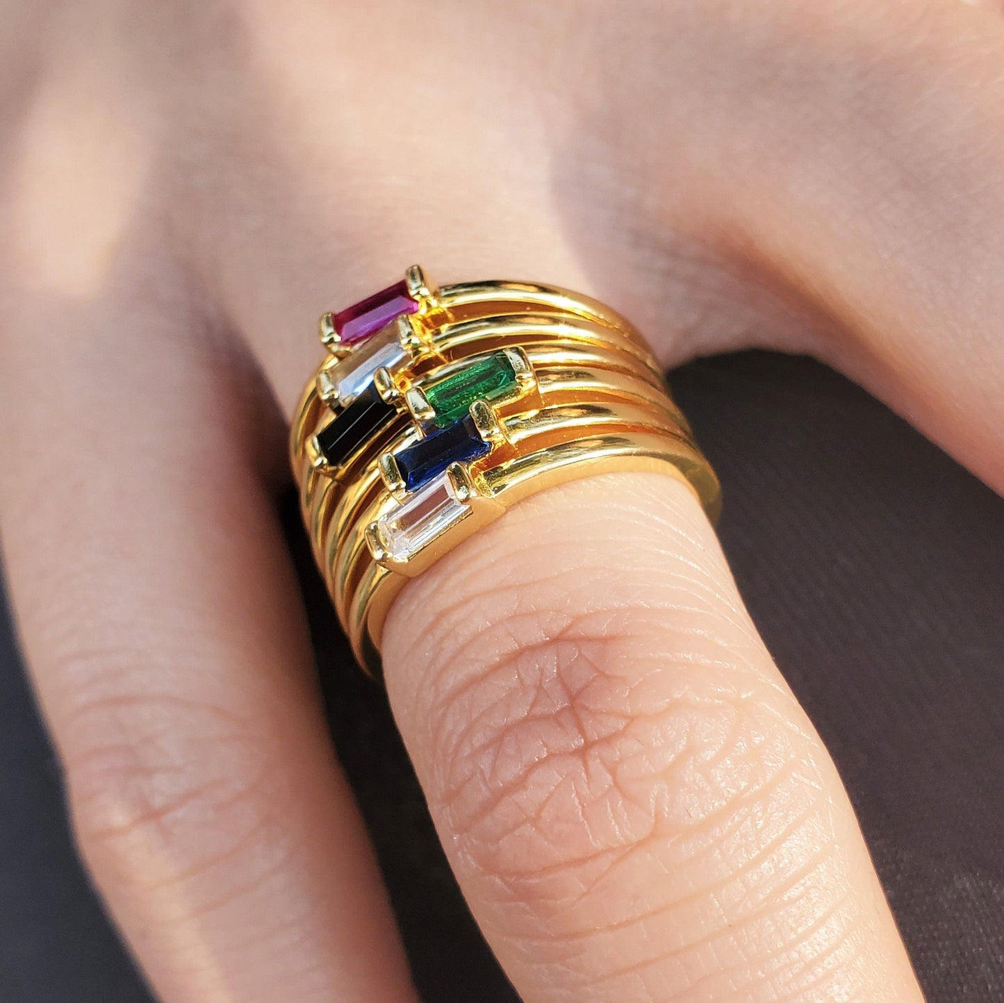 Baguette Birthstone Ring