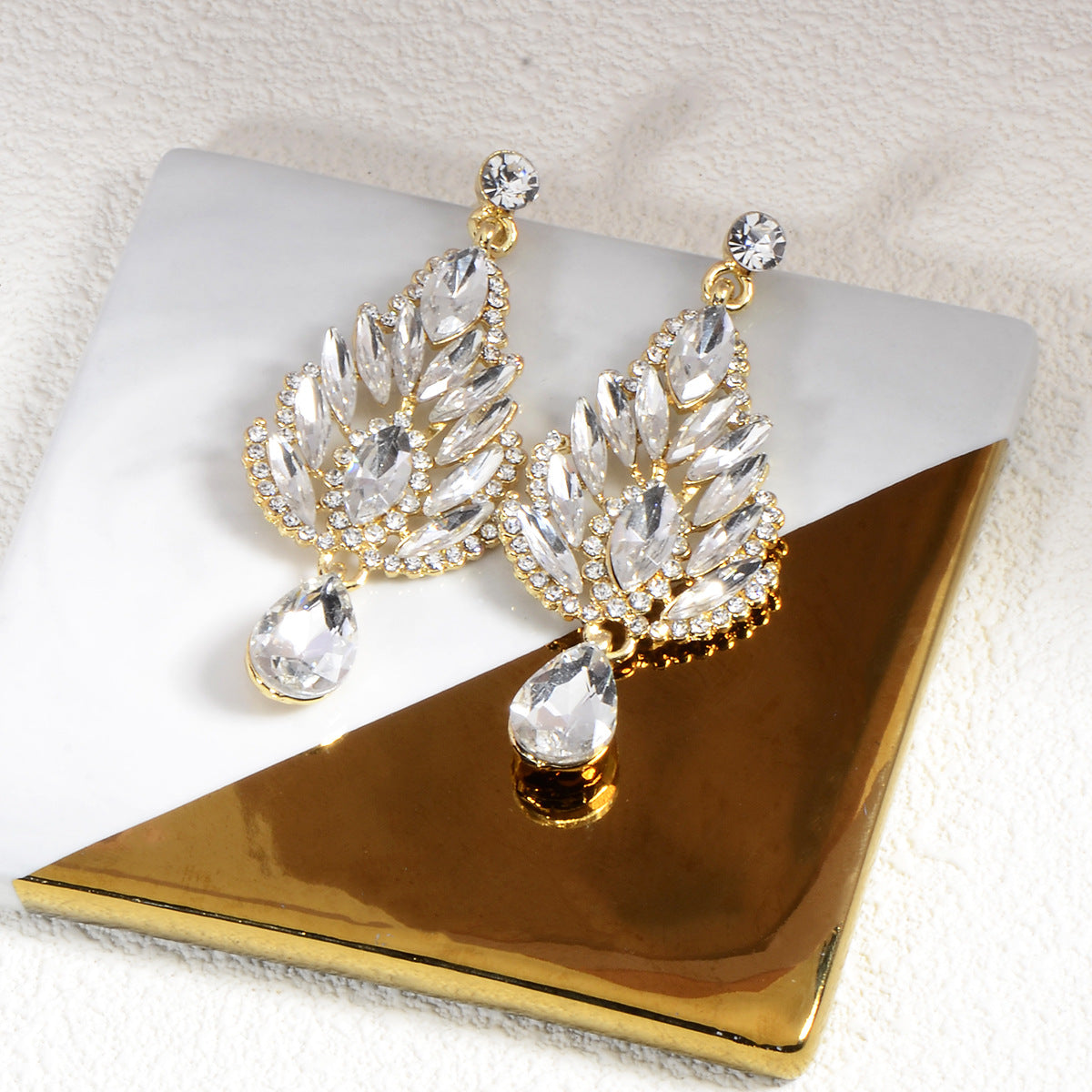 FOR LOVE - CRYSTAL DANGLE OVERSIZED EARRINGS FOR WOMEN