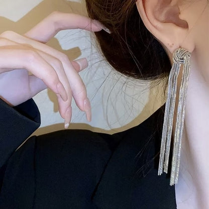 Long Chain Tassel Earrings