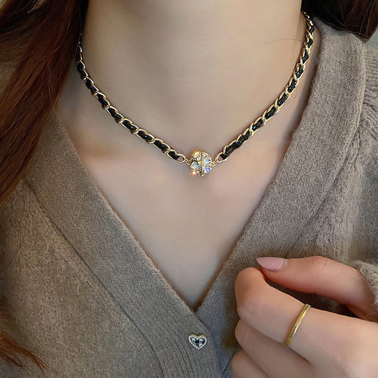 Chain Magnetic Round Ball Necklace