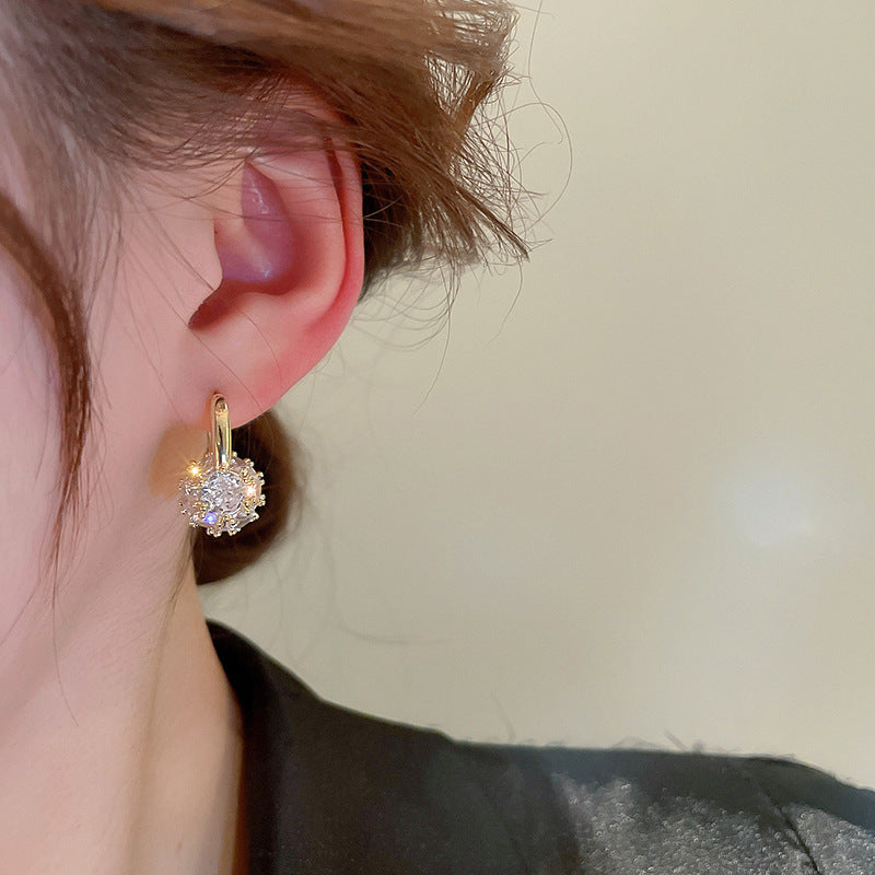 - Round Ball Zircon Earrings