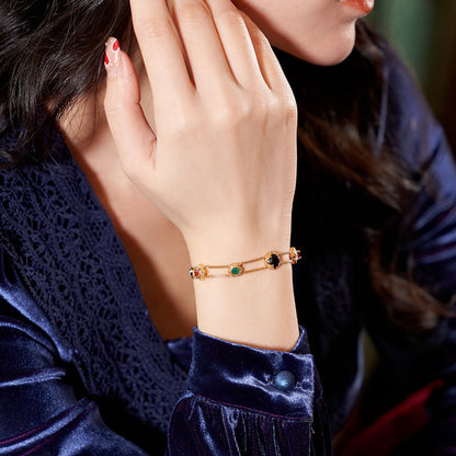 Classic Vintage Rainbow Color Zircon Necklace & Bracelet