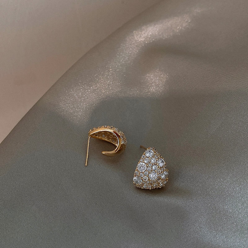 Water Drop Shaped Diamond Stud Earrings