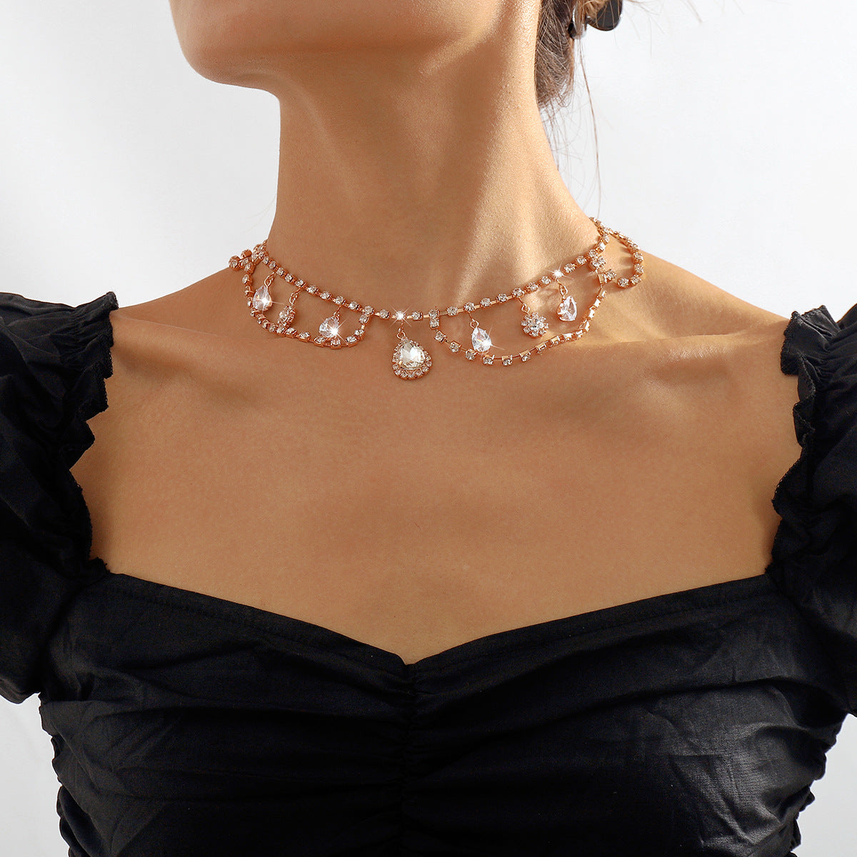 French Water Drop Petal Necklace