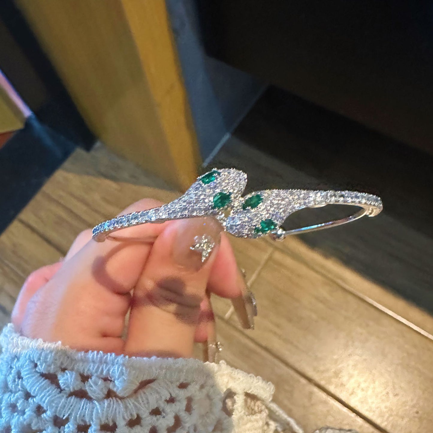 Green Eye Snake Zircon Bracelet