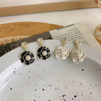 - French Camellia Pearl Earrings