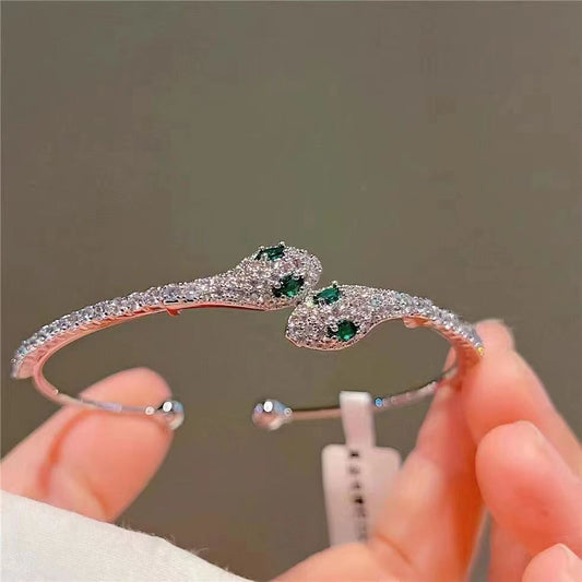 Green Eye Snake Zircon Bracelet