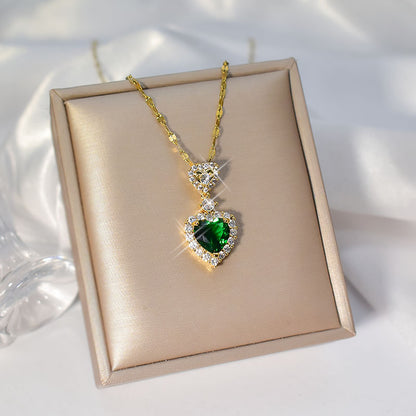 Heart Shaped Necklace Earrings Set