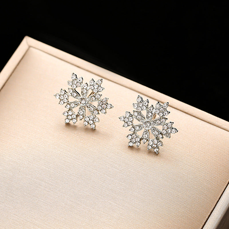 🎁CHRISTMAS PRE SALE 60% OFF🎄 Diamonds Snowflake Earrings Necklace Set