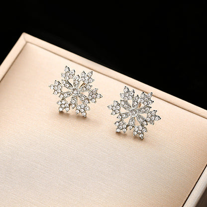 🎁CHRISTMAS PRE SALE 60% OFF🎄 Diamonds Snowflake Earrings Necklace Set