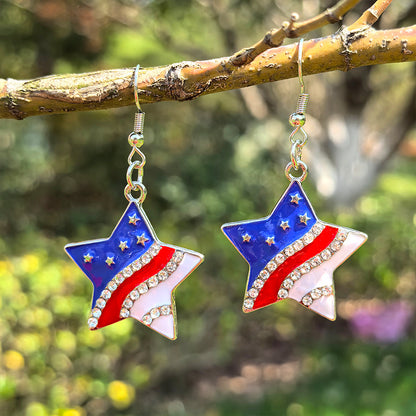 4th of July American Flag Earrings