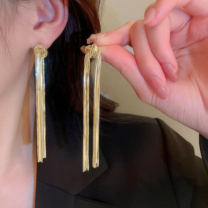 Long Chain Tassel Earrings