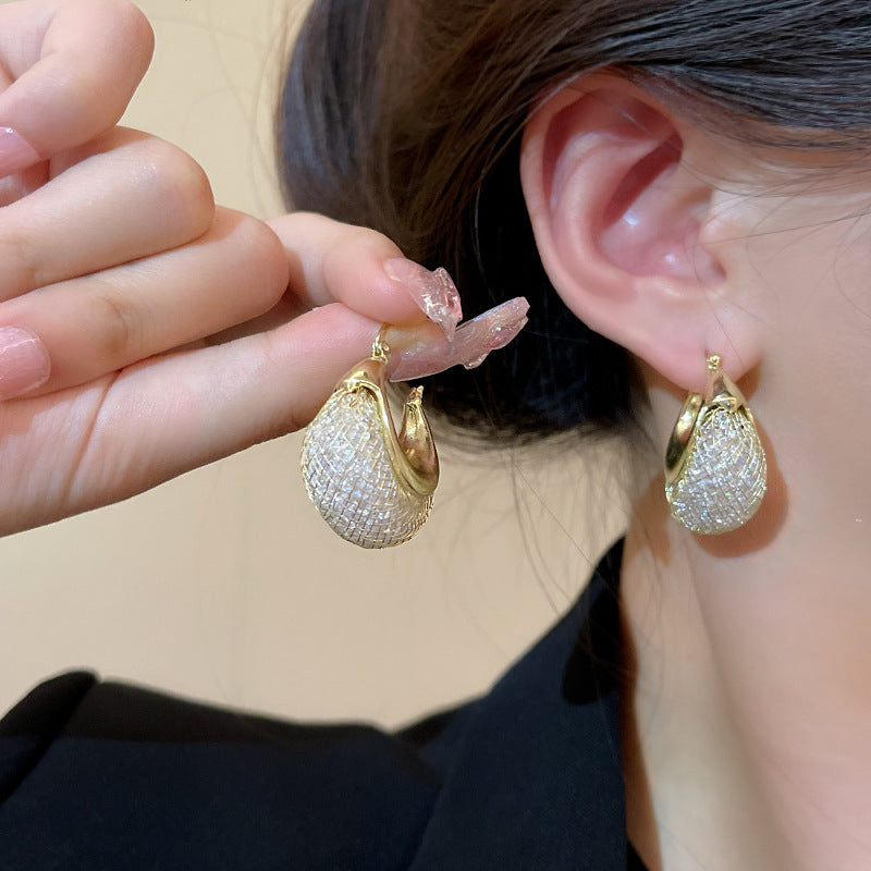 -Mesh Hoop Earrings