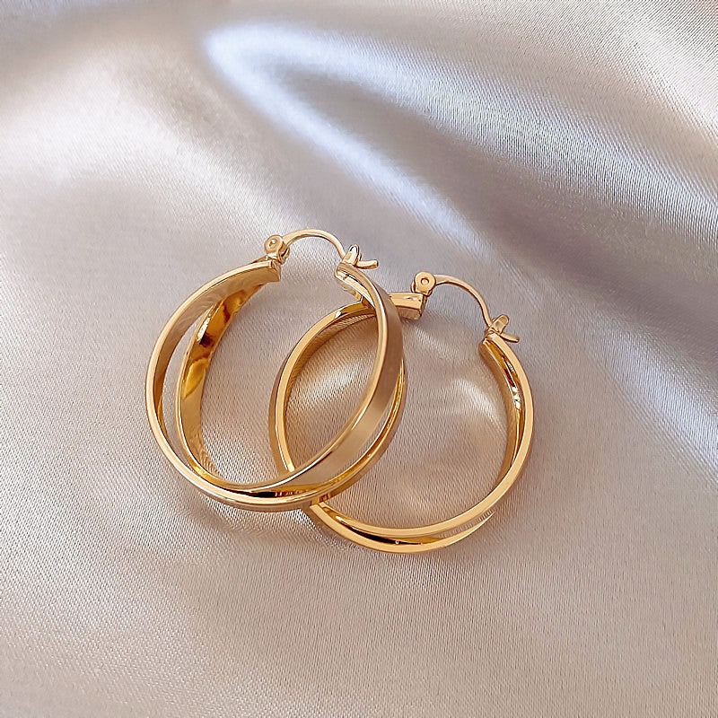 - Cross Hoop Earrings