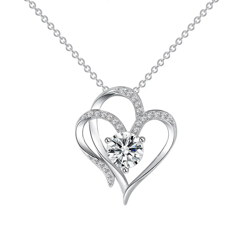 For Daughter -I Love You Forever Heart Diamond Necklace