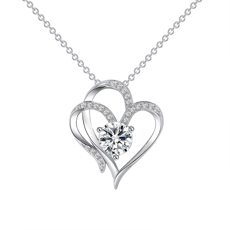 To My Granddaughter -I Always With You Double Heart Necklace