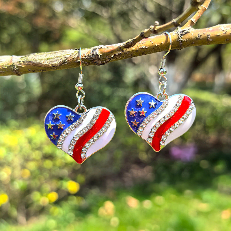 4th of July American Flag Earrings