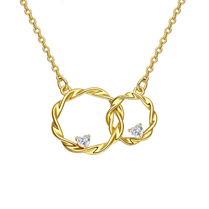 FOR MY DAUGHTER - I ALWAYS WITH YOU DOUBLE CIRCLE NECKLACE