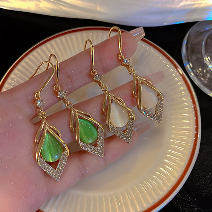 - Rhombus Opal Earrings