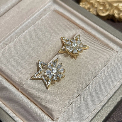 🌸Rotating Star Flower Zircon Earrings