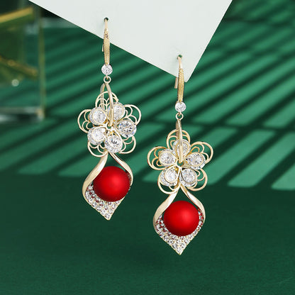 💐 Mother'Day Pre-Sale 💝- Elegant Flower Zircon Earrings