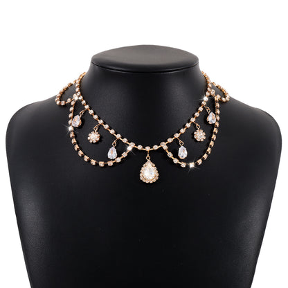 French Water Drop Petal Necklace